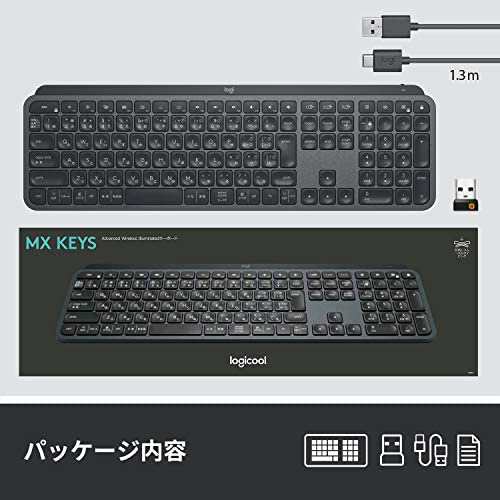 ロジクール アドバンスド ワイヤレスキーボード KX800 MX KEYS 充電式 ...