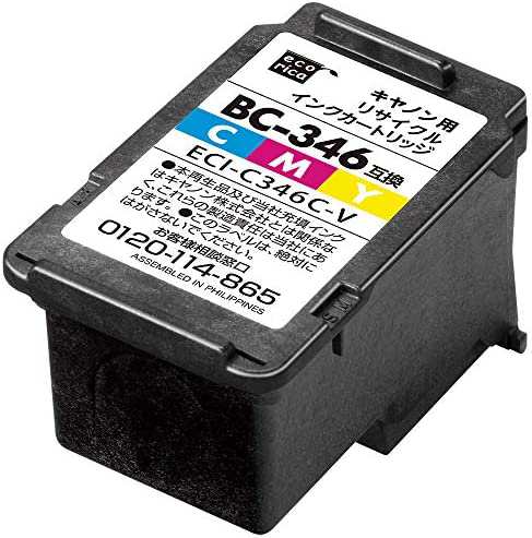 エコリカ キヤノン BC-346対応リサイクルインク カラー ECI-C346C-V 残量表示非対応