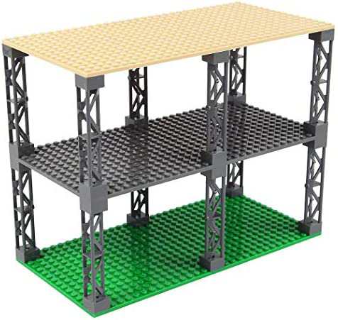 【送料無料】INIBUD 基礎板 ブロック プレート クラシック 互換性 16×32ポッチ 両面 柱付き 板3枚 柱12本 セット