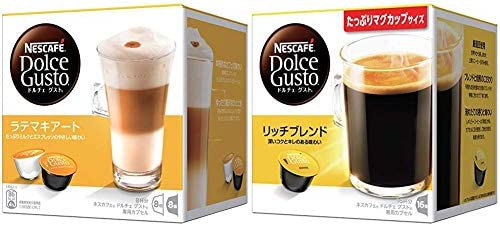 【セット買い】ネスカフェ ドルチェグスト 専用カプセル ラテ マキアート 8杯分 & ドルチェグスト 専用カプセル リッチブレンド 16杯分