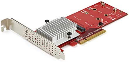 M.2 PCIe SSDアダプタカード／2スロット／PCI Express x8／デュアル