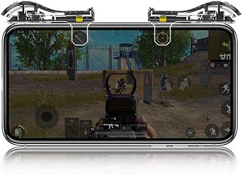 スマホゲーム用 コントローラー 射撃ボタン ゲームパッド 透明 エイムアシスト 高速射撃ボタン ＬＲセット iPhone & Xperia Android等対