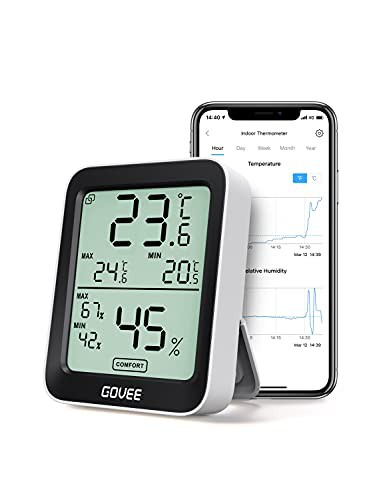 Govee 温湿度計 温度計 湿度計 Bluetooth デジタル スマホで温度湿度管理 温度 湿度 高精度 コンパクト 大画面 グラフ記録 アラーム 異常