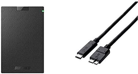 【セット買い】BUFFALO ポータブルSSD 日本製 PS4(メーカー動作確認済) USB3.1(Gen1) 対応 1TB SSD-PG1.0U3-B/NL 耐衝撃・コネクター保護