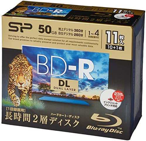 シリコンパワー 録画用 4倍速対応 BD-R 11枚パック50GB ホワイトプリンタブル SPBDRV50PWB11P