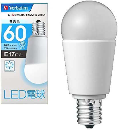 Verbatim バーベイタム LED電球 E17 60W形相当 昼光色 (広配光/定格寿命40000時間) LDA8D-E17-G/V2