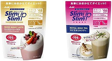 【セット買い】スリムアップスリム 乳酸菌+スーパーフードシェイク ミックスベリーラテ 315g & シェイクロイヤルミルクティー 360g