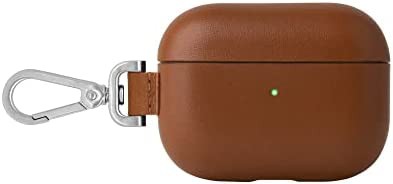 Native Union Leather Case Airpods Pro対応 カラビナ付き - イタリア製本革レザーケース 全面保護カバー Qiワイヤレス充電対応 (Tan)