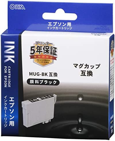 オーム電機 エプソン互換インク マグカップ 顔料ブラック INK-EMUG-BK 01-3946 OHM