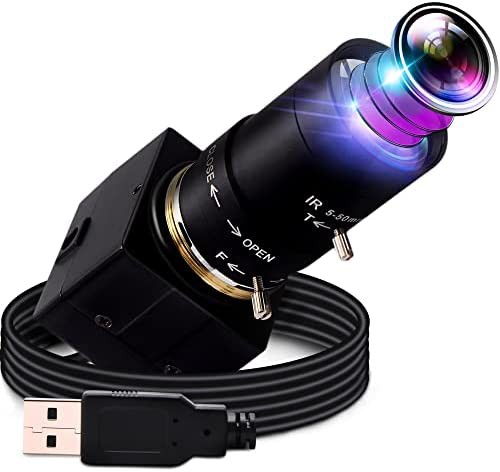 【送料無料】ELP 500万画素 光学ズーム USB ウェブカメラ 5mp 4倍ズーム Webカメラ 2.8-12mm 可変焦点レンズ カメラ フルHD 30FPS ズーム