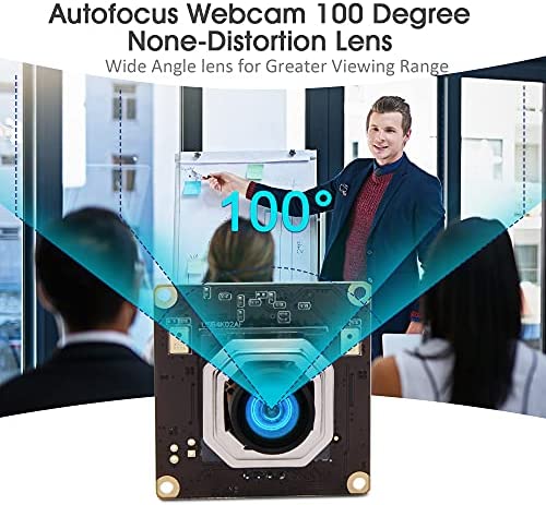 ELP オートフォーカス 4K USBカメラ 超小型 ウェブカメラ デュアルオーディオ付き 100度歪みのないレンズ カメラ 2160P 30FPS Webかめら の通販は