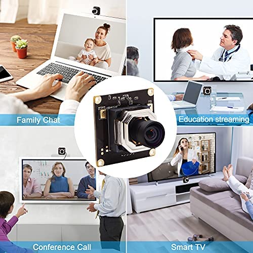 ELP オートフォーカス 4K USBカメラ 超小型 ウェブカメラ デュアルオーディオ付き 100度歪みのないレンズ カメラ 2160P 30FPS Webかめら の通販は