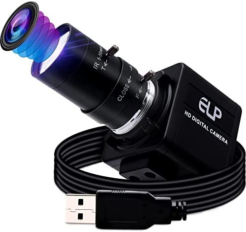 ELP 光学ズームWebカメラ 200万画素 低照度 ウェブカメラ 5-50mm可変焦点レンズ Web会議用カメラUVC PC H.264 Sony IMX323センサー 0.01L