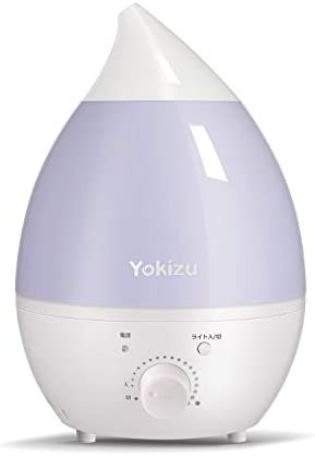 Yokizu 加湿器 卓上 大容量 次亜塩素酸水対応 除菌 アロマ 超音波式 静音 LEDライト 加湿機 しずく型 お手入れ簡単 省エネ 360°ミスト調