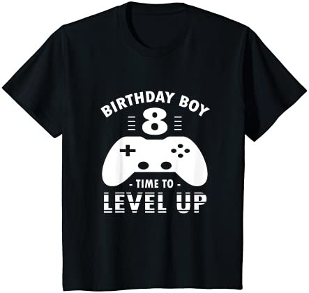 キッズ Birthday Boy 8 - Time To Level Up - 8th Bday グラフィック Tシャツ