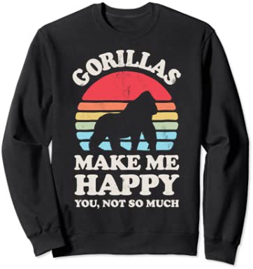 Gorillas Make Me Happy Funny Gorilla Retro Vintage Gifts Ape トレーナー