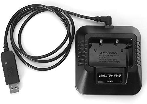 GAOHOU チャージャーベース usbプラグ Baofeng 無線機用 USBケーブル UV-5R UV-5RE DM-5R等に対応