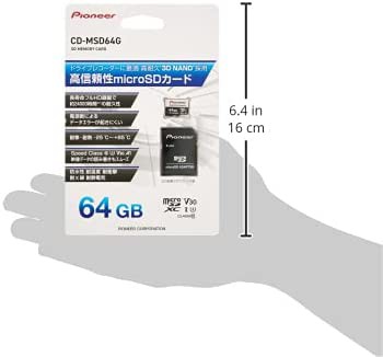 パイオニア microSDカード CD-MSD64G SDXC 64GB CLASS10 U3 V30 A1の