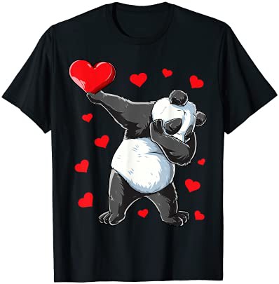 Dabbing Panda Heart Valentines Day Gift Boys Kids Girls Bear Tシャツ