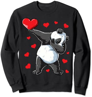 【送料無料】Dabbing Panda Heart Valentines Day Gifts Boys Girls Bear トレーナー