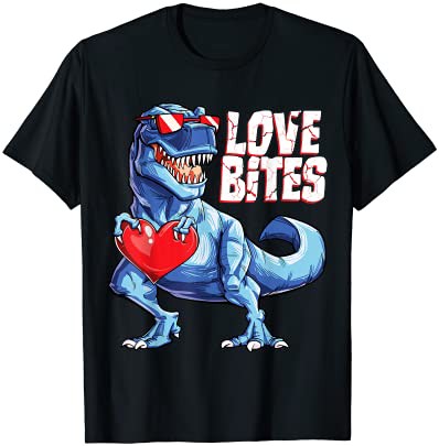 【送料無料】Valentines Day Dinosaur Love Bites T rex Gifts Boys Kids Men Tシャツ