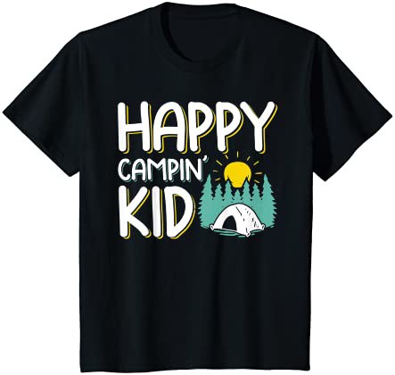 キッズ 女の子と男の子のためのキャンプシャツハッピーキャンプキッドキャンプ Tシャツ
