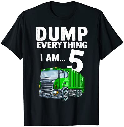 Recycling Trash Garbage Truck Birthday 5 5th Shirt Kids Boys Tシャツ