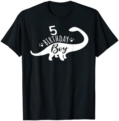 バースデー 恐竜シャツキッズシャツ男の子女の子恐竜 dinosaur 5 birthday boy T-rex Tシャツ