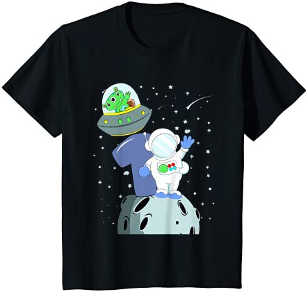 キッズ SPACE BIRTHDAY 1 シャツ 1st Birthday Gift トドラー 宇宙飛行士 Tシャツ