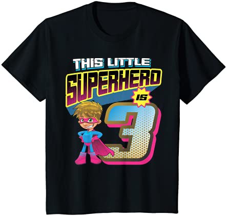 キッズ このリトルスーパーヒーローは3歳のヒーロー3歳の誕生日です Tシャツ