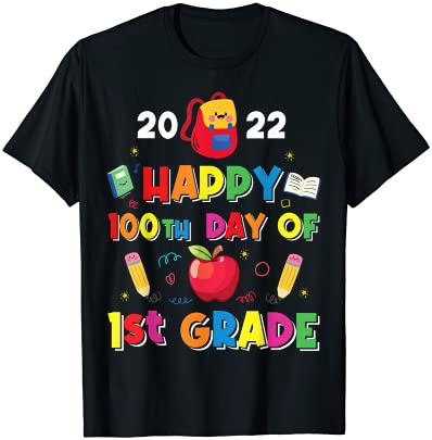 1st Grade 100 Days Of School Shirt Teacher 2022 Boys Girls Tシャツ