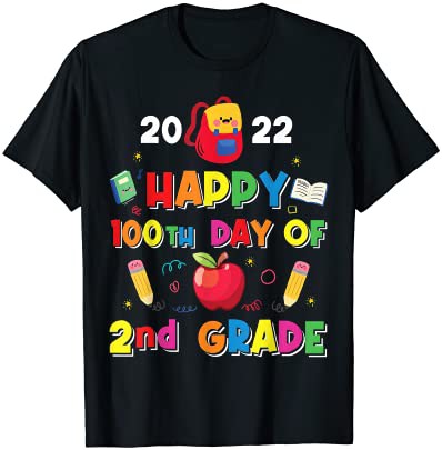 2nd Grade 100 Days Of School Shirt Teacher 2022 Boys Girls Tシャツ