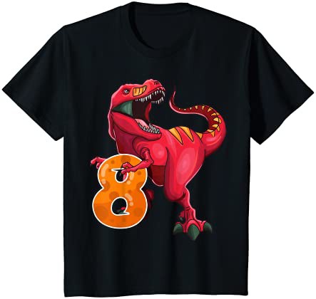 キッズ 8th Birthday Shirt Dino T Rex 8歳の恐竜 Tシャツ