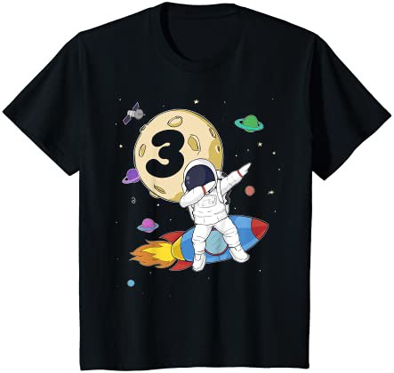 キッズ キッズ3歳の誕生日の男の子宇宙飛行士スペース3番目のB-Day Tシャツ