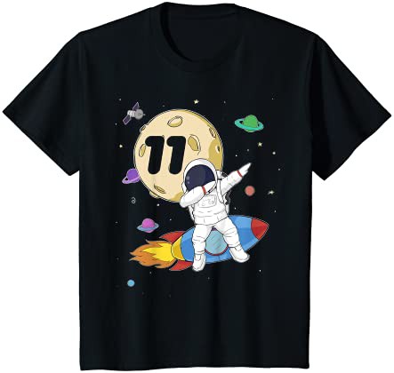 キッズ キッズ11歳の誕生日の男の子の宇宙飛行士スペース5番目のB-Day Tシャツ