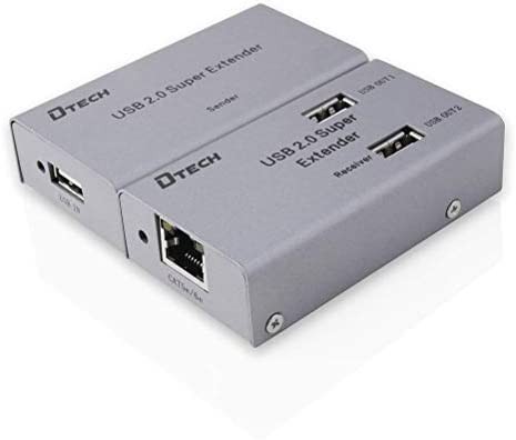 【送料無料】USB エクステンダー 延長器 4ポート USB2.0 エクステンダー 4分配 USB延長 最大50m Cat5/5e Cat6/6e LANケーブル使用 電源ア