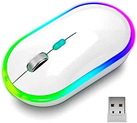 CHONCHOW ワイヤレスマウス 無線 mac windowsに対応 USB 充電式 7色LEDライト 静音 薄型 軽量 小型 3DPIモード 2.4GHz 光学式 高精度 省