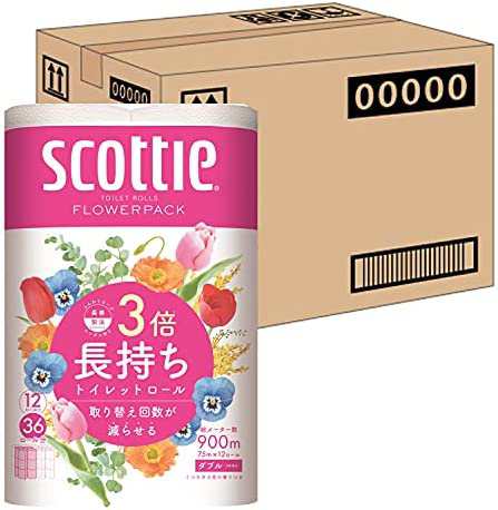 スコッティ フラワーパック 3倍長持ち トイレット12ロール 75mダブル