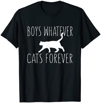 Cat Lover Funny Gift - Boys Whatever Cats Forever Tシャツ