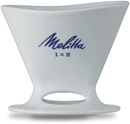 メリタ Melitta コーヒー ドリッパー 2~4杯用 プレミアムフィルター 1×2 受皿・メジャースプーン付き 日本製 波佐見焼 PF-WH 1×2 ホワの通販は