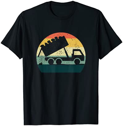 Vintage Garbage Truck Retro Sunset Kids Boys Recycling Trash Tシャツ