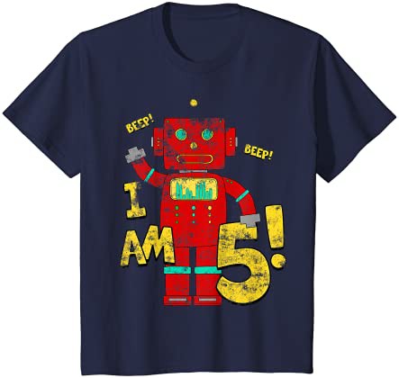 キッズ 5th Birthday Tシャツ男の子5歳バースデーパーティーロボットTシャツ Tシャツ