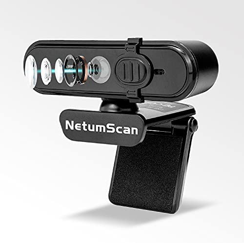 ブランド AutoFocus 1080P 60FPS Webカメラ、プライバシーカバー付き、NetumScan HD USBコンピューターWebカメラ、内蔵デュアルノイズリ