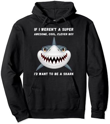 面白いサメの少年の恋人の子供の言葉の引用ジョークスローガンのフレーズ Funny Shark Boy Lover Kid パーカー