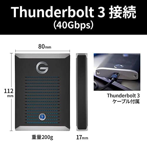 サンディスクプロフェッショナル 外付け ポータブルSSD 2TB G-DRIVE