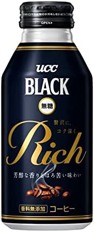 【送料無料】UCC BLACK無糖 RICH R缶 375g×24本