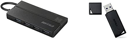 【送料無料】BUFFALO USB ハブ PS4 PS5 Windows Chromebook 対応 USB3.0 スリムタイプ バスパワー 4ポート ケーブル収納 持ち運びに便利