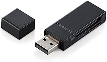 エレコム カードリーダー/スティックタイプ/USB2.0対応/ブラック