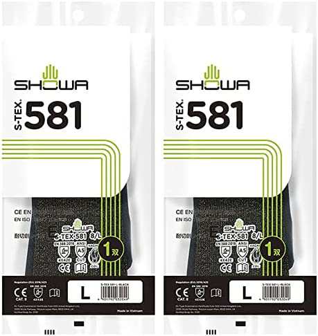 ショーワグローブ 作業用手袋 S-TEX 581 Lサイズ 1双 2個セット ブラック