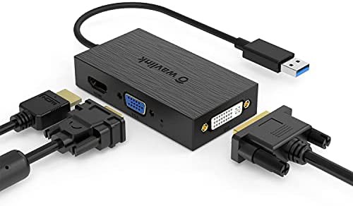 WAVLINK USB3.0フルHDミニドッキングステーション USB3.0 A to HDMI VGA DVI 変換 アダプター/デュアル 2K ディスプレイ アダプター（192